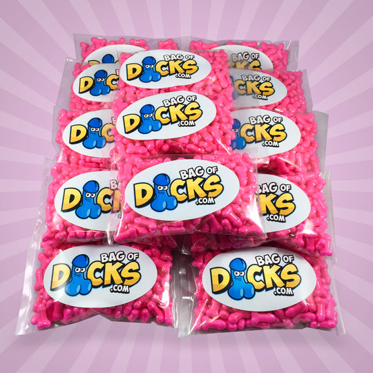 Bachelorette Party - All Pink - Bag Of Dicks Party Pack - 20 Bags - Bachelor Party Supplies